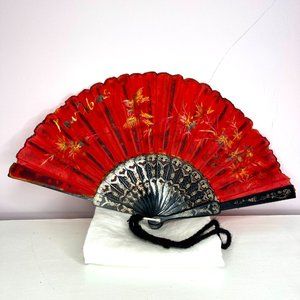 Vintage 1950 s New Orleans Embroidered Mardi Gras Souvenir Hand Fan